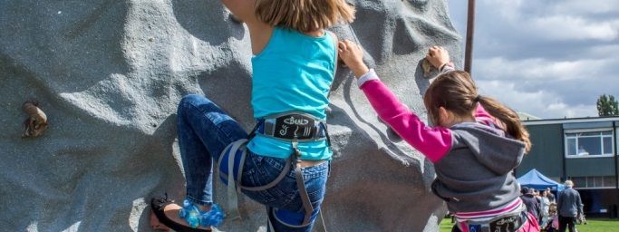 Mobile climbing wall hire in Derby